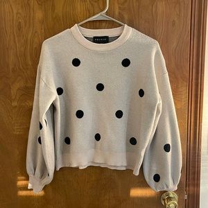 Premise Polka Dot Balloon Sleeve Sweater